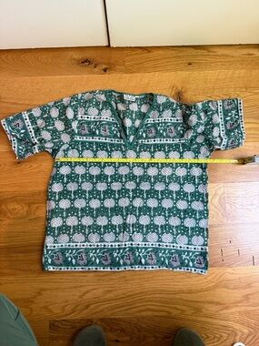 SZ Block Print V-Neck Cotton Tunic
